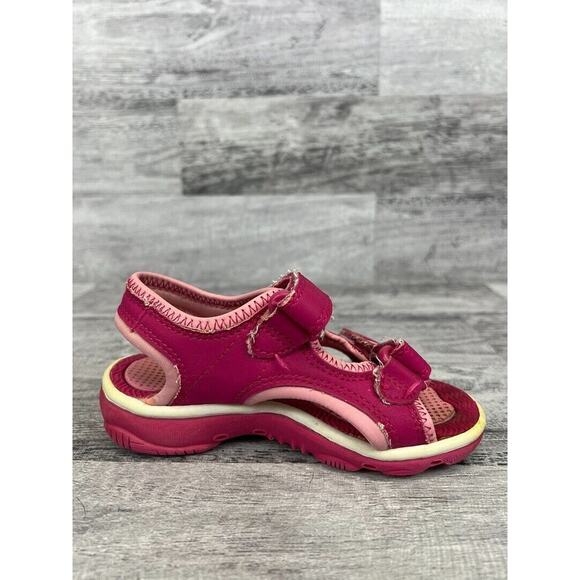 Lands End Girls Pink Sandals Size 9M with Adjustable Velcro Straps - Picture 5 of 8